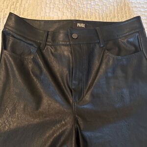 Paige faux black leather pants